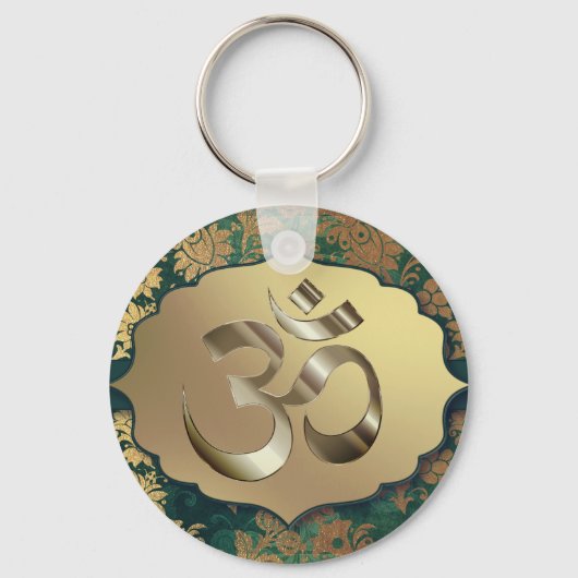 Fancy Floral Gold Om Sleutelhanger (Voorkant)