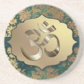 Fancy Floral Gold Om Zandsteen Onderzetter (Voorkant)