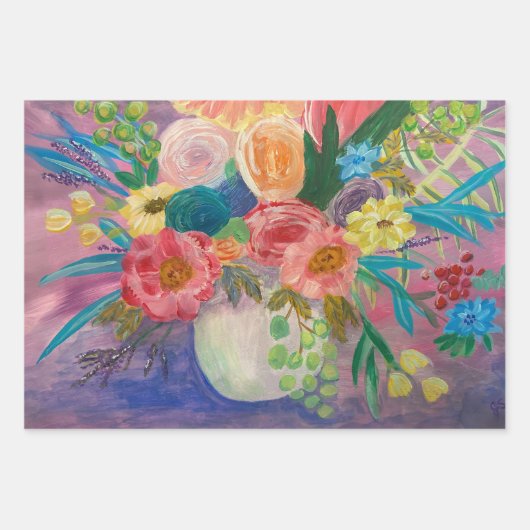 Fancy Floral inpakpapier vellen (Voorkant)