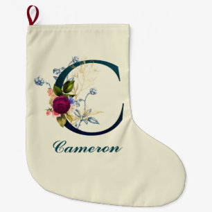 Fancy Floral Letter 'C' Grote Kerstsok