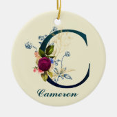 Fancy Floral Letter 'C' Keramisch Ornament (Voorkant)