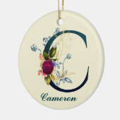 Fancy Floral Letter 'C' Keramisch Ornament (Links)