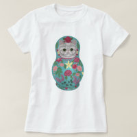Fancy Floral Meowtreshka T-Shirt