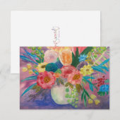Fancy Floral merci / carte de note (Devant / Derrière)
