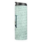 Fancy Floral Monogram Initiaal N Thermosbeker (Geroteerd rechts)