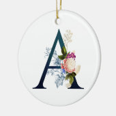 Fancy Floral Monogram Letter A Keramisch Ornament (Links)