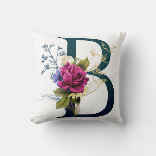 Fancy Floral Monogram Letter B Kussen