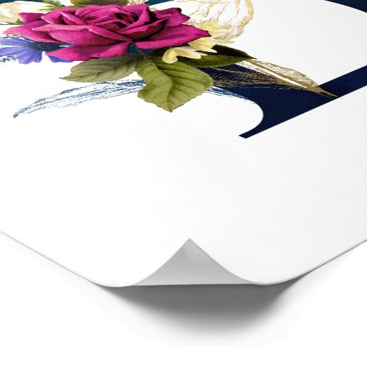 Fancy Floral Monogram Letter B Poster (Hoek)
