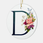 Fancy Floral Monogram Letter D Keramisch Ornament (Links)