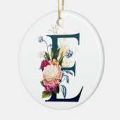 Fancy Floral Monogram Letter E Keramisch Ornament (Links)