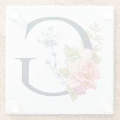 Fancy Floral Monogram Letter G Glazen Onderzetter (Achterkant)