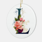 Fancy Floral Monogram Letter L Keramisch Ornament (Links)