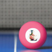 Fancy Floral Monogram Letter L roze Pingpongballen (Net)