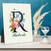 Fancy Floral Monogram letter R Fotoplaat (Zijkant)