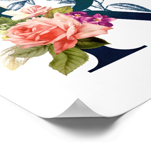 Fancy Floral Monogram letter R Poster (Hoek)