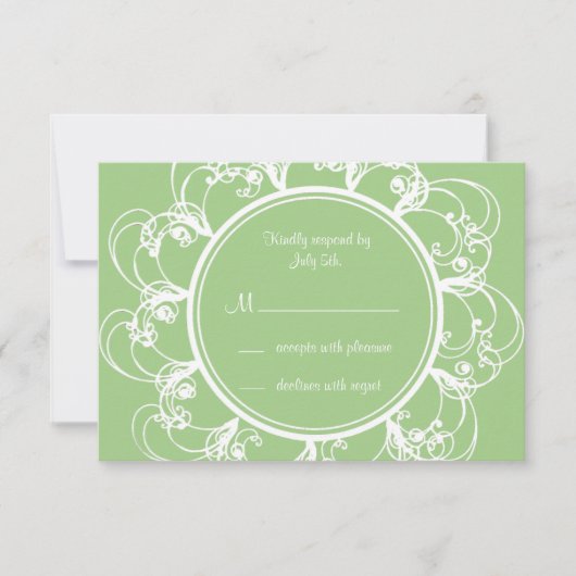 Fancy Floral RSVP (groen) (Voorkant)