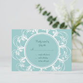 Fancy Floral RSVP (turquoise) (Staand voorkant)