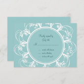 Fancy Floral RSVP (turquoise) (Voorkant / Achterkant)