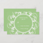 Fancy Floral RSVP (vert) (Devant / Derrière)