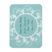 Fancy Floral Save the Date Magnet (turquoise) (Vertical)
