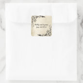 Fancy  Floral Wedding Envelope-zegel Vierkante Sticker (Tas)