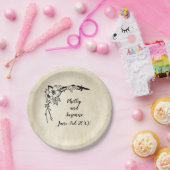 Fancy  Floral Wedding Party Papieren Bordje (Feest)