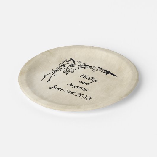 Fancy Floral Wedding Party Papieren Bordje (Gekanteld)