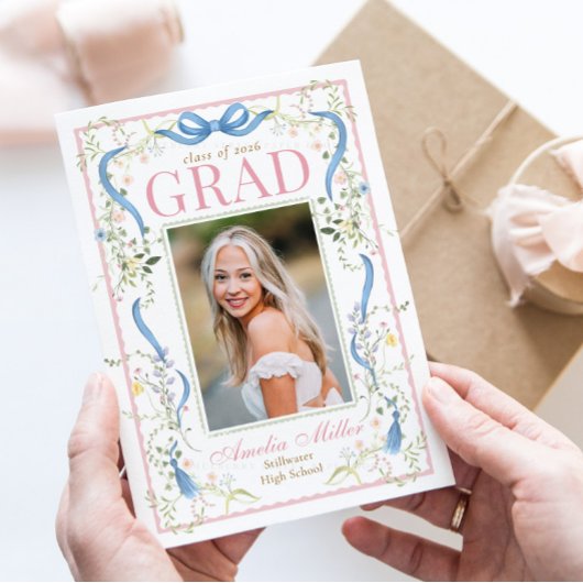 Fancy Florals Graduation Invitation