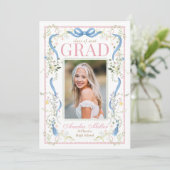 Fancy Florals Graduation Invitation (Debout devant)