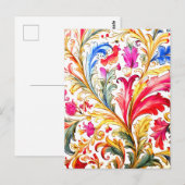 Fancy Florentijns ontwerp Waterverf bladeren Briefkaart (Voorkant / Achterkant)