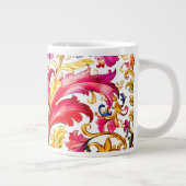 Fancy Florentijns ontwerp Waterverf bladeren Extra Grote Beker (Rechts)