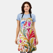 Fancy Florentijns ontwerp Waterverf bladeren Schort (Gedragen)