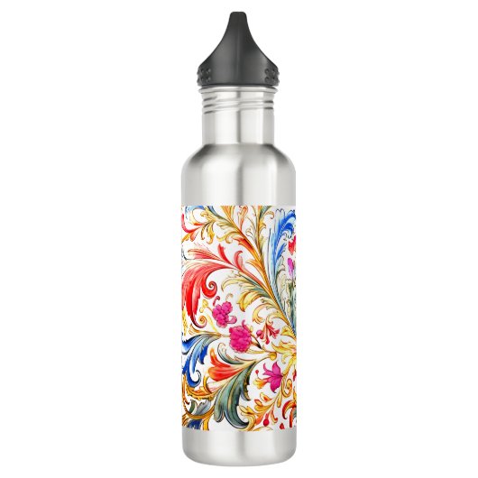 Fancy Florentijns ontwerp Waterverf bladeren Waterfles (Links)