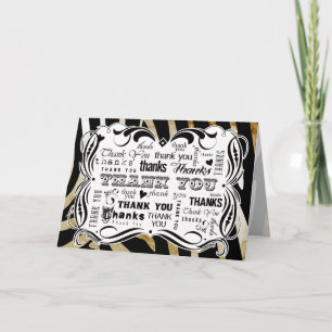 Fancy Flouris et Zebra Chalkboard Texte Merci Y