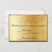 Fancy Flourish Invitation de mariage masqué or (Dos)