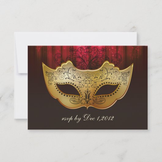 Fancy Flourish Or Mascarade De Mariage Invitation (Devant)