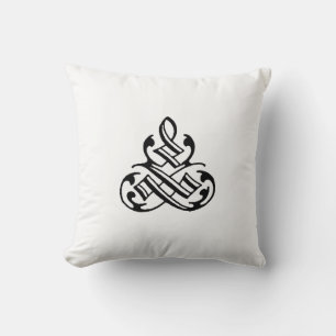 Fancy Flourish Zwart-wit kussen