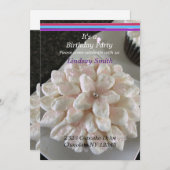 Fancy Flower Cupcakes Anniversaire Fête Invitation (Devant / Derrière)