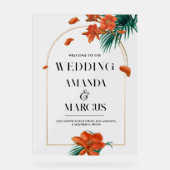 Fancy Flowers Tropical Accueil Mariage (Recto)