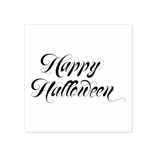 Fancy Font Gelukkig Halloween Rubberstempel (Afrduk)