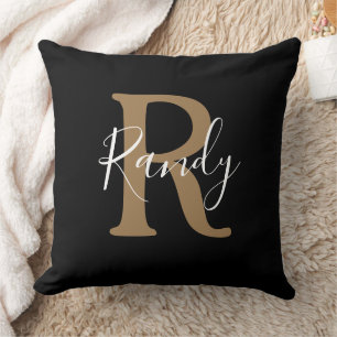 Fancy Formeel Aangepast Monogram Letter & Naam Kat Kussen