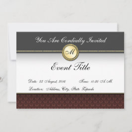 Fancy Formele uitnodiging van het Monogram van de 