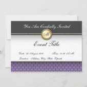 Fancy Formele uitnodiging van het Monogram van de  (Voorkant)