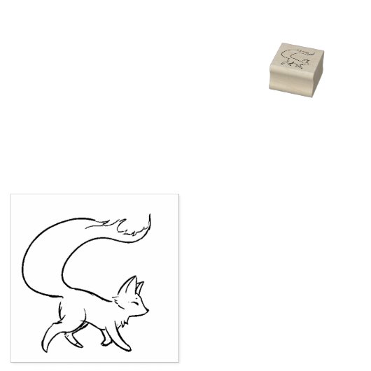 Fancy Fox Stamp Rubberstempel (Gestempeld)