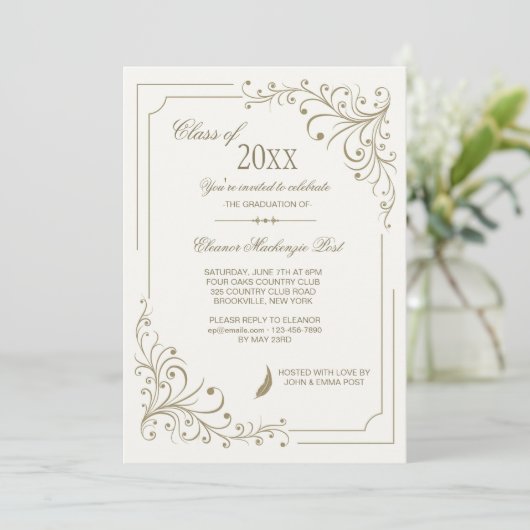 Fancy Frame Photo Invitation (Debout devant)