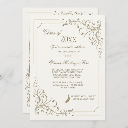 Fancy Frame Photo Invitation (Devant / Derrière)