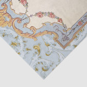 Fancy Frans  Lijst Blue Gold Scroll Roos Tissuepapier (Detail)