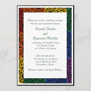 Fancy Gay Pride Custom Commitment-ceremonie uitnod Kaart