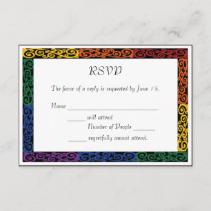 Fancy Gay Pride Custom Commitment Ceremony RSVP Kaartje