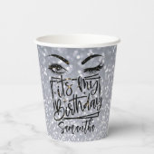 Fancy geboortedag Glitter 18th | 21e | 30e |50e Papieren Bekers (Achterkant)